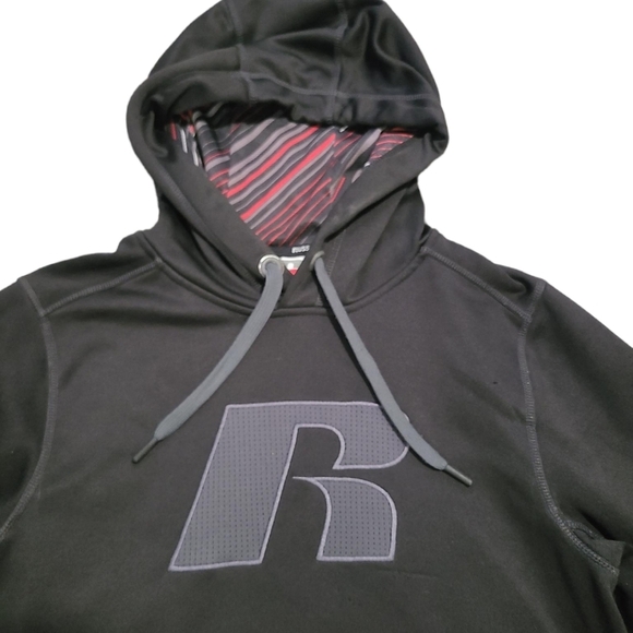 RUSSELL black logo hoody S - Picture 2 of 9